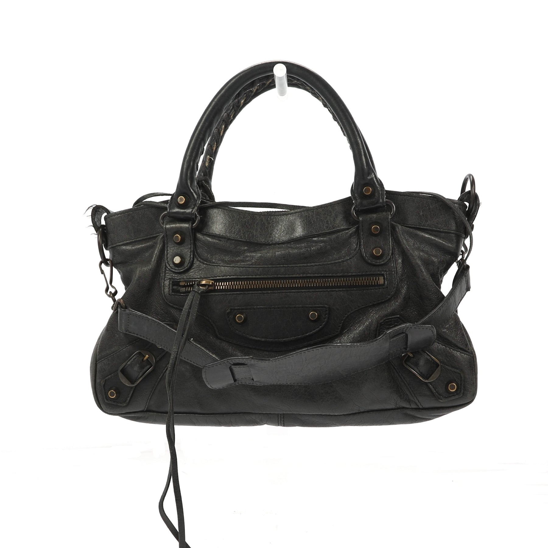 skovl Begrænsning Forekomme Balenciaga First Handbag in Black Leather – Fancy Lux