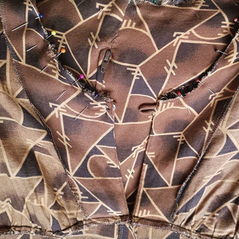 Dress collar on upcycled DIY Biba fabric