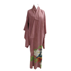 Peacock and peonies vintage kimono