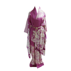 Plum and ivory vintage kimono