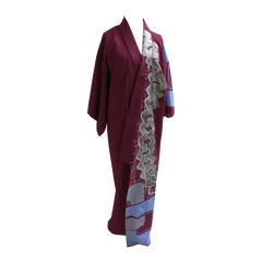 Abstract art violet print kimono