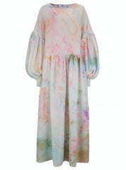 Dusk cloud dress in hand-dyed silk by Klements