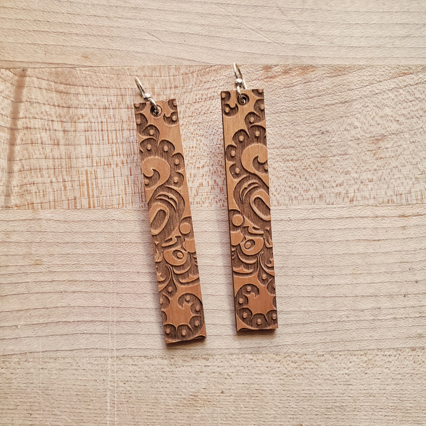 Laser Cut Earrings Natural Color by Crystal Worl – Trickster Company