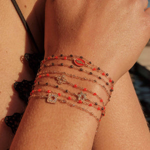 Gigi Clozeau - Madone resin charm Classic Gigi Coral bracelet, Rose Gold, 6.7"