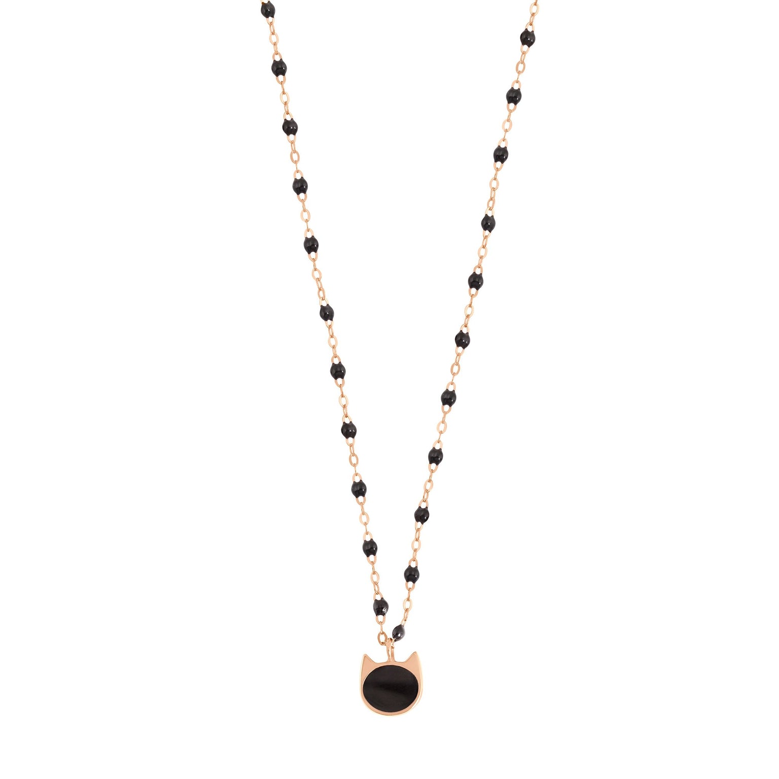 Cat Classic Gigi Black Necklace Rose Gold 16 5 Gigi Clozeau Jewelry