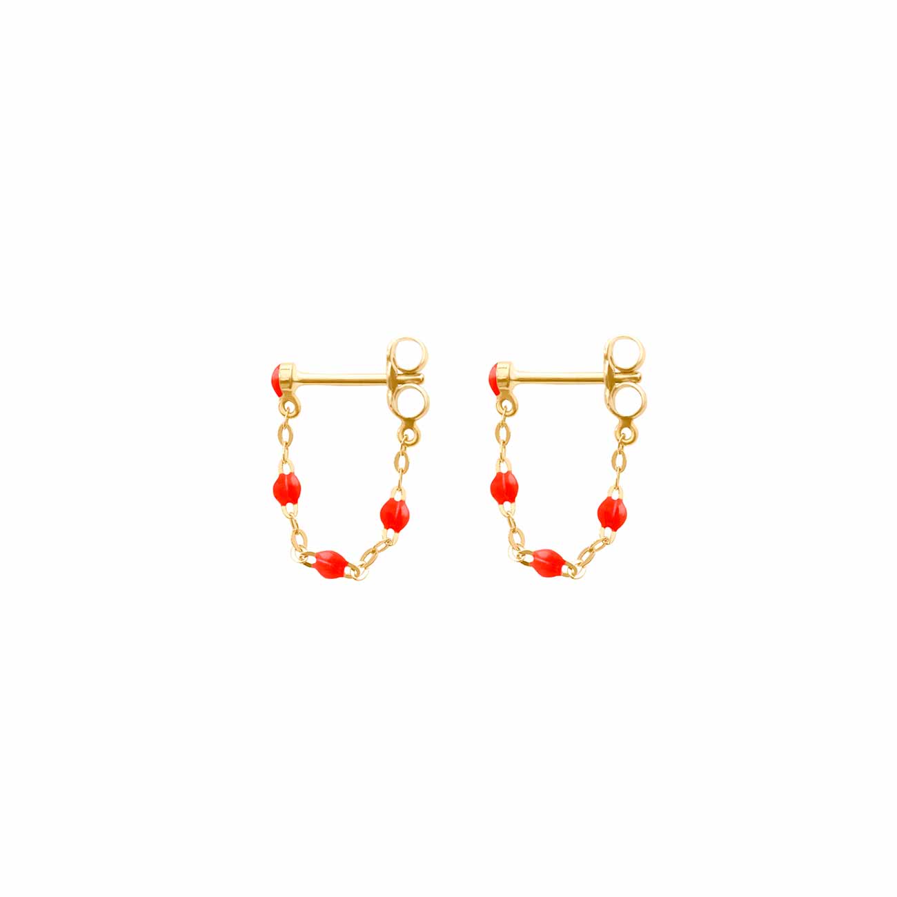 Classic Gigi Coral earrings, Yellow Gold
