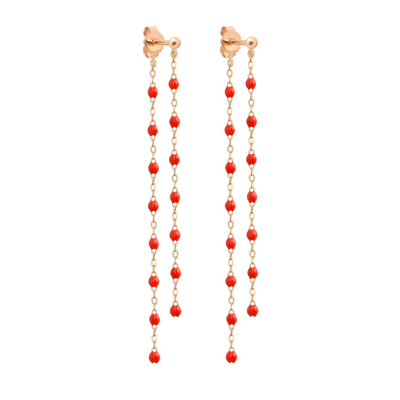 Classic Gigi dangling Coral earrings, Rose Gold