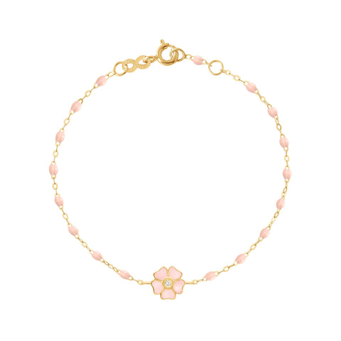 Flower Classic Gigi Baby Pink diamond necklace, Rose Gold, 16.5