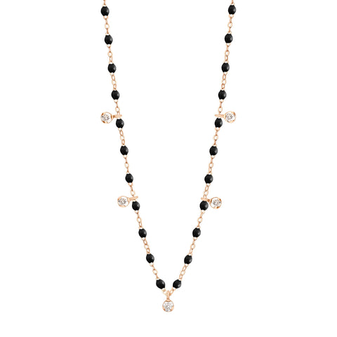 Black Diamond Bead, White Diamond and Rose Gold Bead Necklace by Mariani -  Turgeon Raine