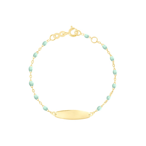 18 ct gold infant ID bracelet, rectangular plaque | Laval Europe