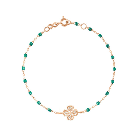 Lucky Clover Classic Gigi Rosée diamond necklace, Rose Gold, 16.5