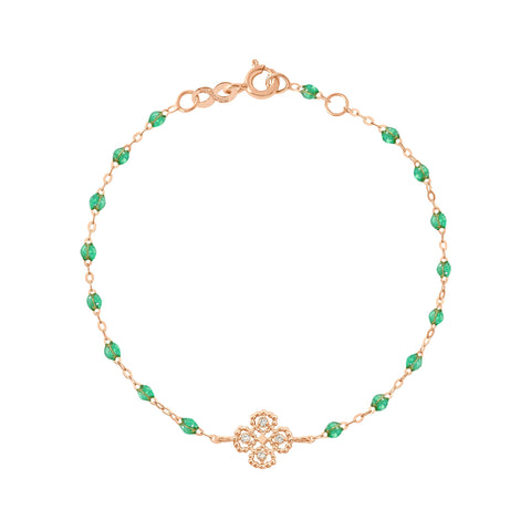 Lucky Clover Classic Gigi Rosée diamond necklace, Rose Gold, 16.5