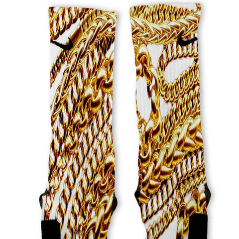 gold nike elite socks