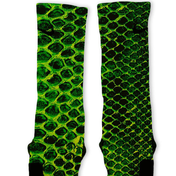 Green Snake Skin Custom Nike Elite 