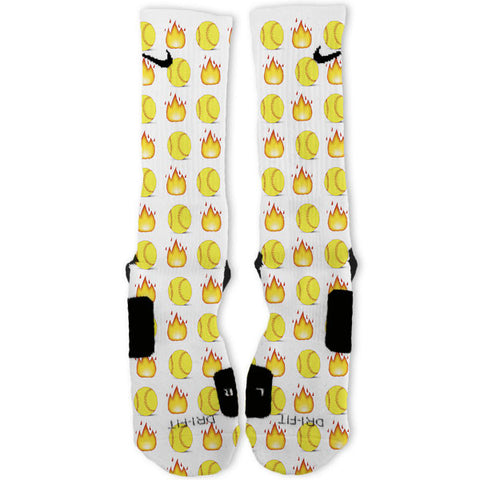 Softball Emoji Custom Nike Elite Socks 