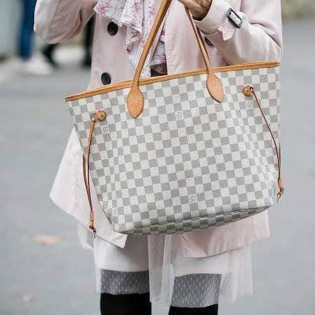 Louis Vuitton NEVERFULL White Checks Hand Bag With Wallet – Online First Copy