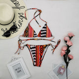 2022 Brazilian Beachwear Women High Waist Bandage Bikini Sexy Bathing Suit Print Bikini Set Bathing Suit