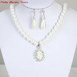 1 pair Fashion Ear Clip & Neckless Set Elegant Jewelry Dress Accessory Ear clip+1 Necklace Women