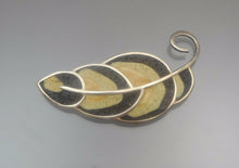 Load image into Gallery viewer, Handmade David Urso Sterling Silver and Resin Brooch - US Artisan Crafted, Autumn Leaf Design