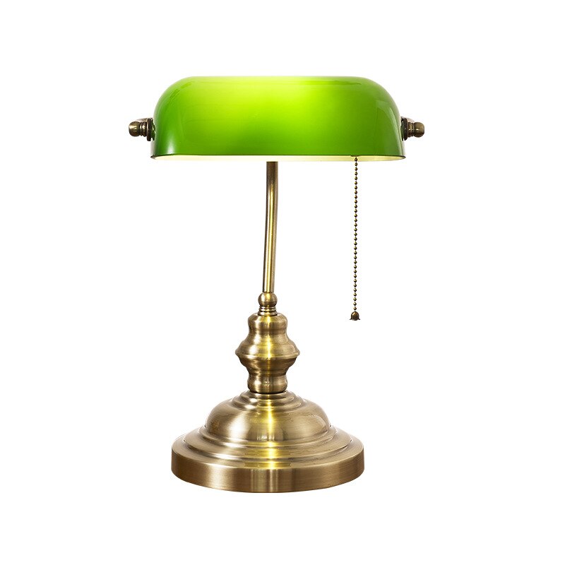 Lampe De Banquier Vintage Verte - Éternel Vintage