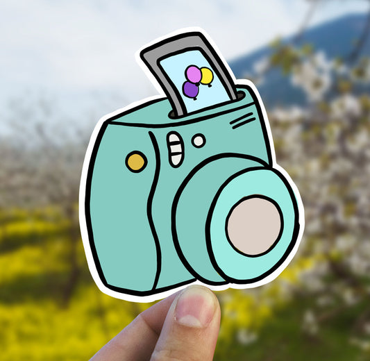 Kawaii Instant camera vinyl sticker – Jenny V Stickers