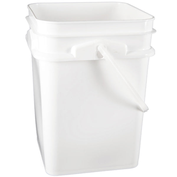 Plastic Pails with Handles:6 Gallon White 95 mil Pail with Plastic