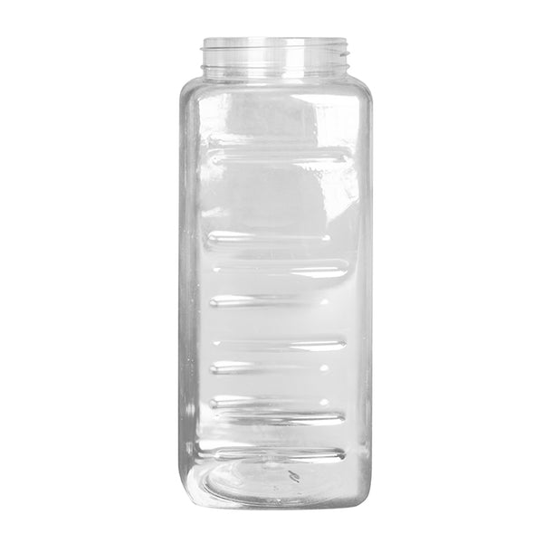 64 oz. Clear PET Plastic Square Grip Jar, 110mm 110-400