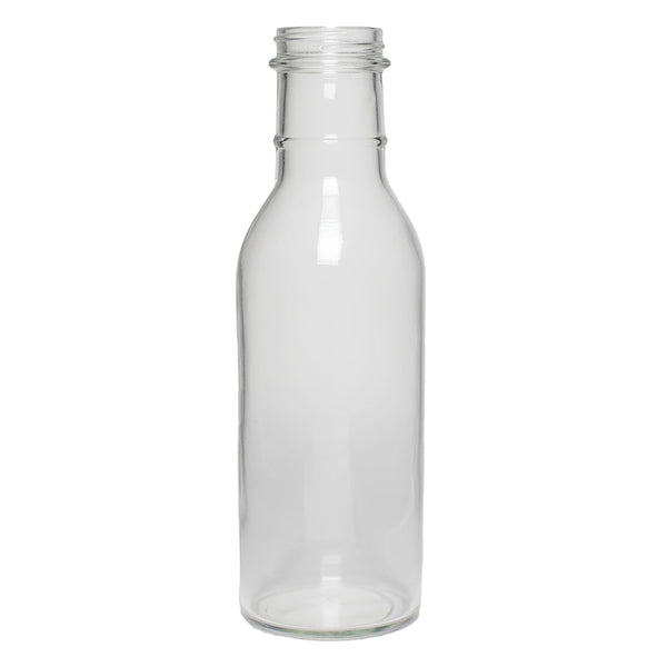 12oz (360ml) Flint (Clear) Stout Round Glass Bottle - 38-405 Neck