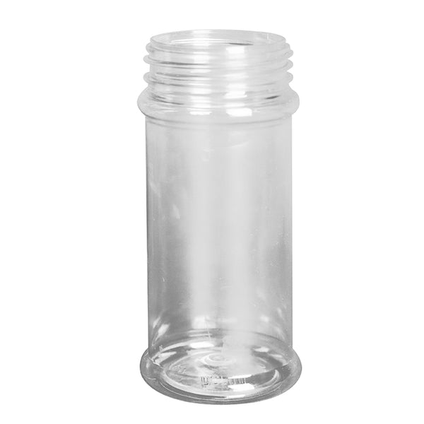 8 oz Clear PET Spice Bottles w/ Red Pressure Sensitive Lined Caps