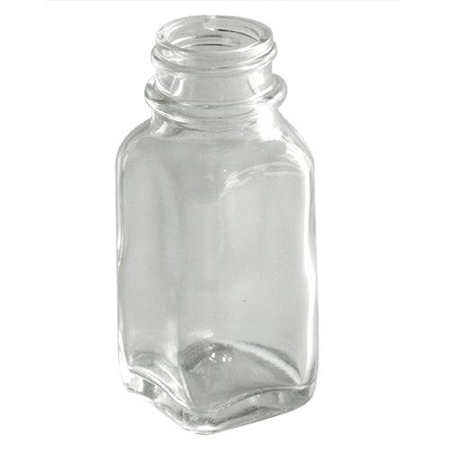 1 oz Clear French Square Glass Bottle (24-400)