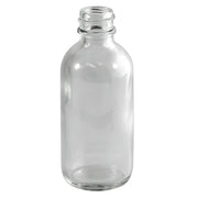 2 oz CLEAR Boston Round Glass Bottle - w/ Poly Seal Cone Cap