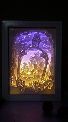 Template designs to create a 3D light boxes of landscapes in the world