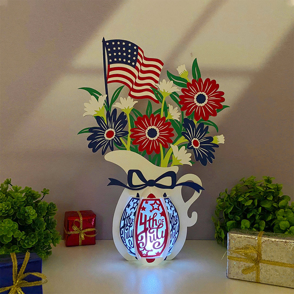 4th Of July 2 - 3D America Lantern File - Cricut File - LightBoxGoodMan