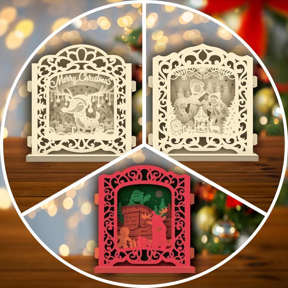 Combo Merry Christmas 2 - Pop-up Light Box File - Cricut File - LightBoxGoodMan