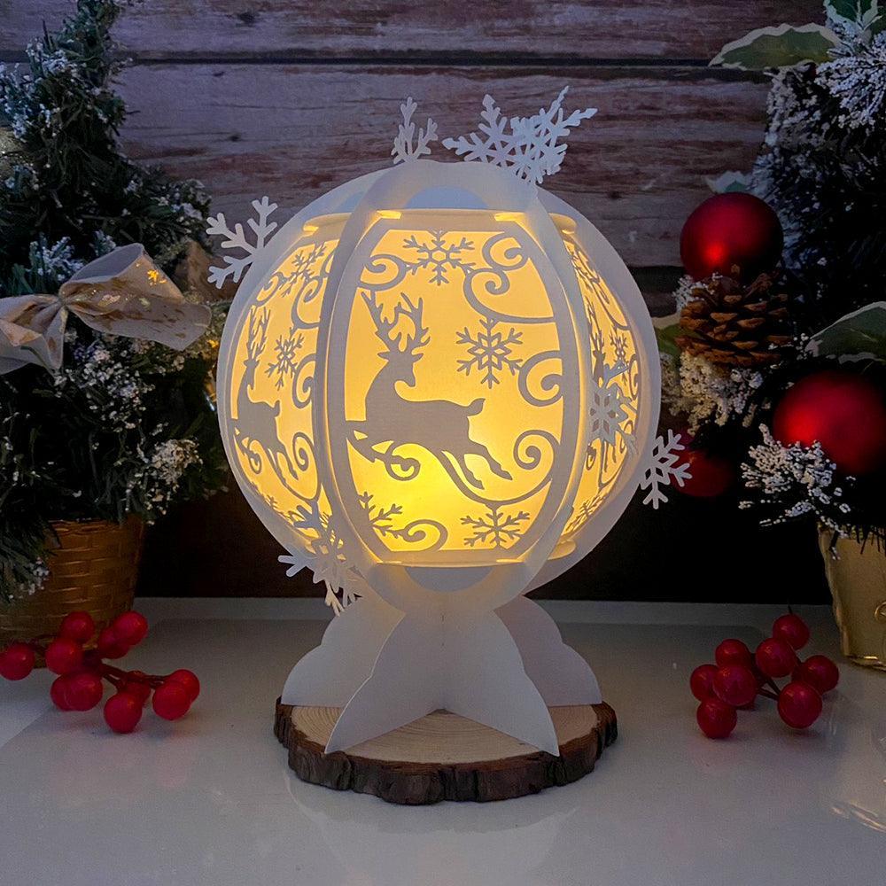 Xmas Deer - Snowball Lantern File - Cricut File 1 - LightBoxGoodMan