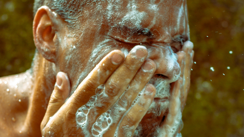 Man washing Face