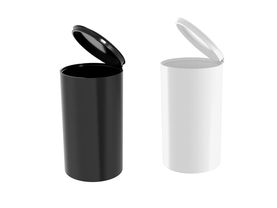 19 dram flower pop top bottles in black and white