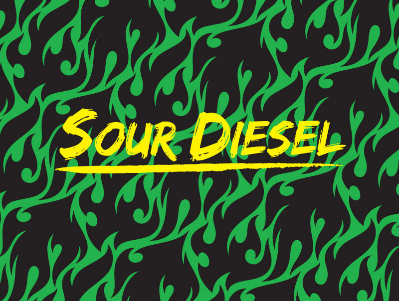 sour diesel strain sleeve label