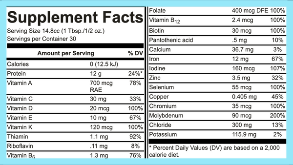 hair growth supplement nutrition facts