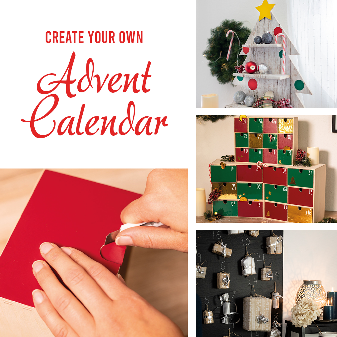 Create your own advent calendar with sticky back plastic