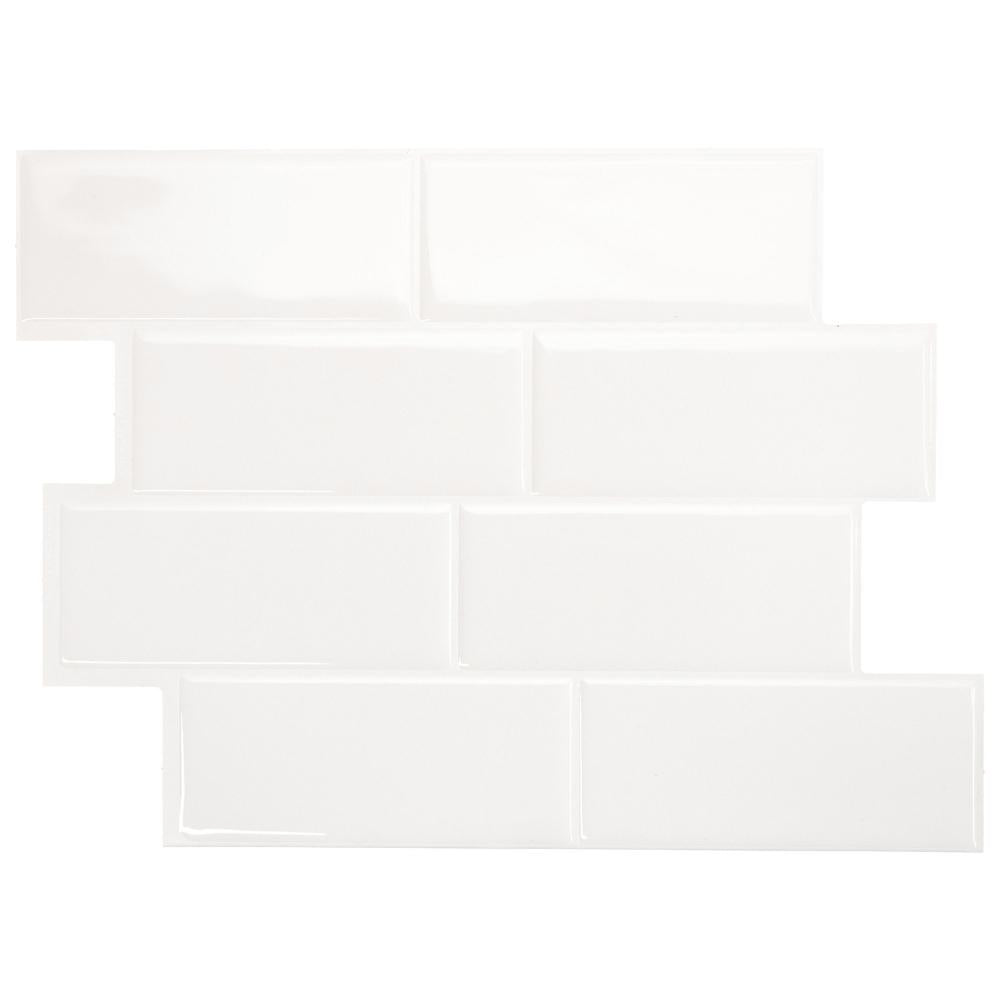 RoomMates Subway Stick Tiles, White - 4 pack
