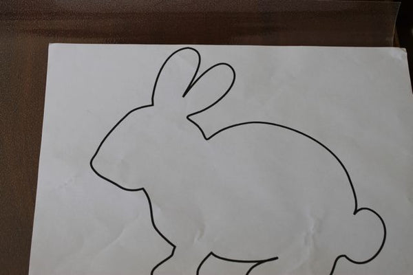 Bunny outline on white paper