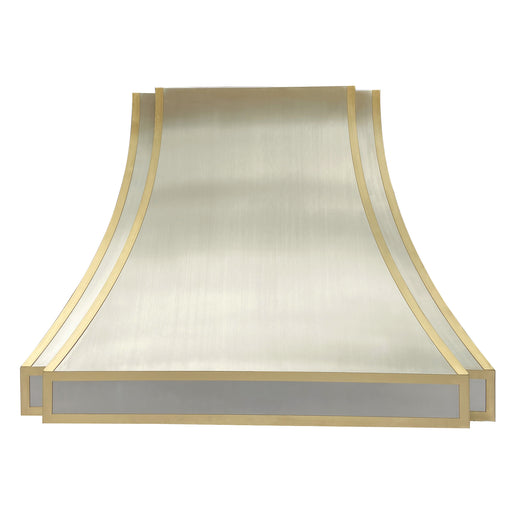 Sweep White Stainless Steel Custom Range Hood with Brass Trims SH33-C4 —  Rangehoodmaster