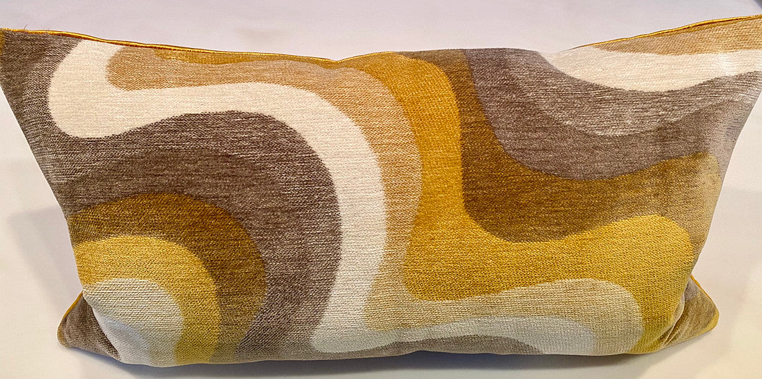 Luxury Lumbar Pillow - 24" x 14" - Saffron Swirl
