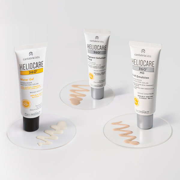 A few of the Heliocare 360° daily sun protection products