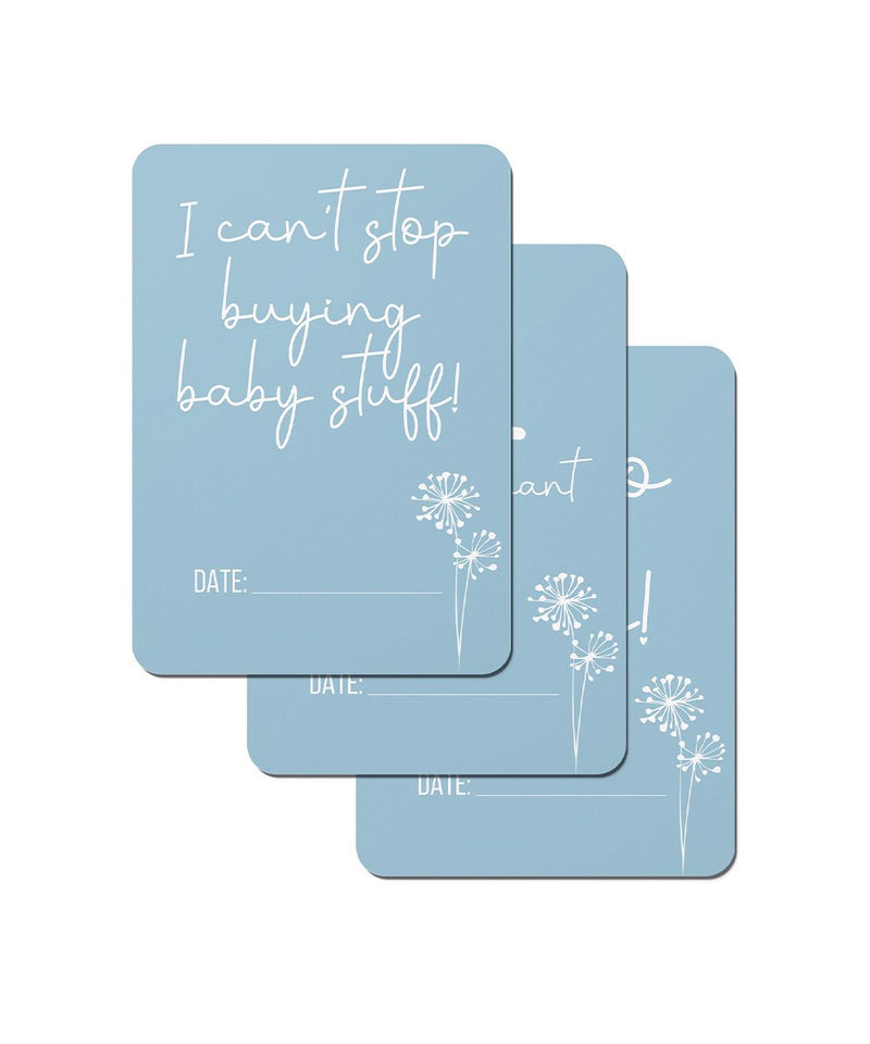 Dandelion in Blue Pregnancy Milestone Cards - Set of 30