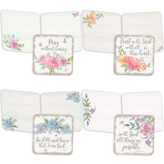 Teacup Florals III- Boxed Blank Note Cards -15 Cards & Envelopes