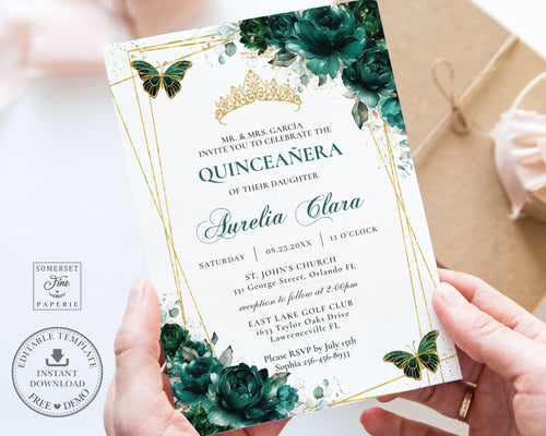 Tiara Quinceañera Invitation