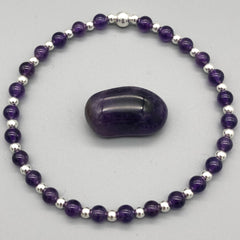 Amethyst and sterling silver stacking bracelet by My Silver Wish