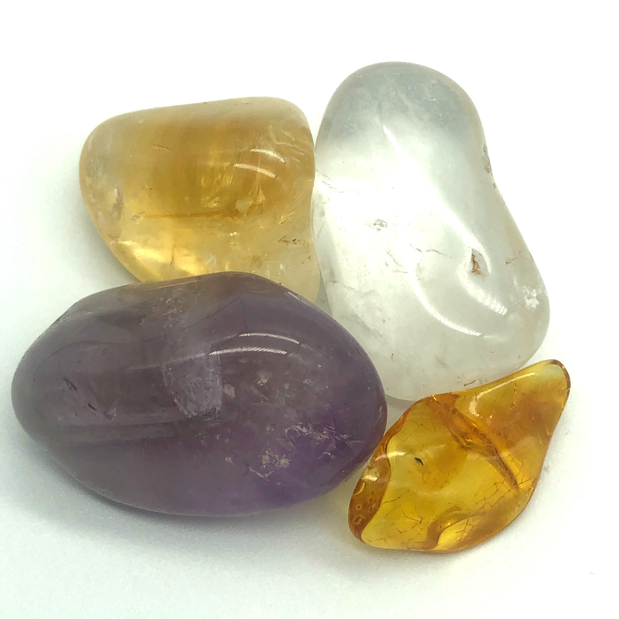 Head Calm Healing Crystals Amethyst Amber Citrine Clear Quartz My Silver Wish